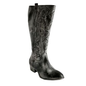 Roan By Bed Stu Ellia Leather Floral Hand Finish Western Black Tall Boots 7M